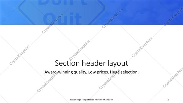 Section Header presentation slide layout