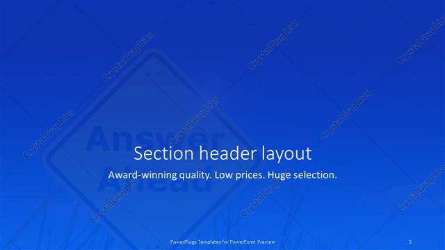 Section Header presentation slide layout