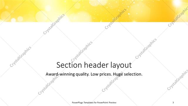 Section Header presentation slide layout