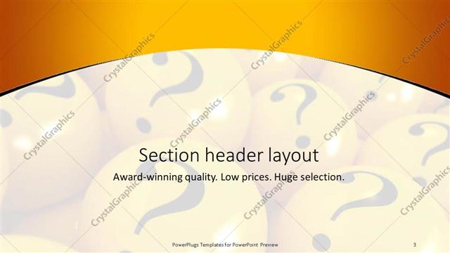 Section Header presentation slide layout