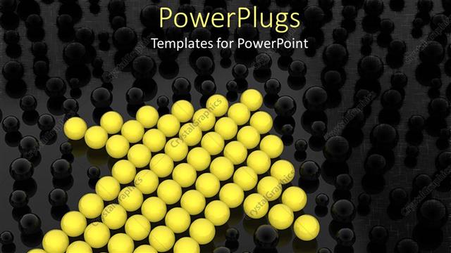  Presentation with spheres - Yellow spheres form cute arrow between other black spheres