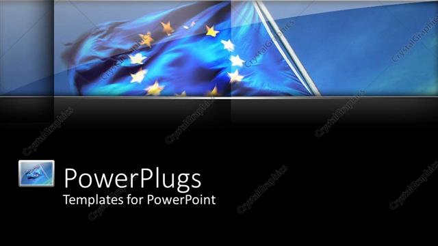  Presentation with stars - Yellow stars on blue flag with back background