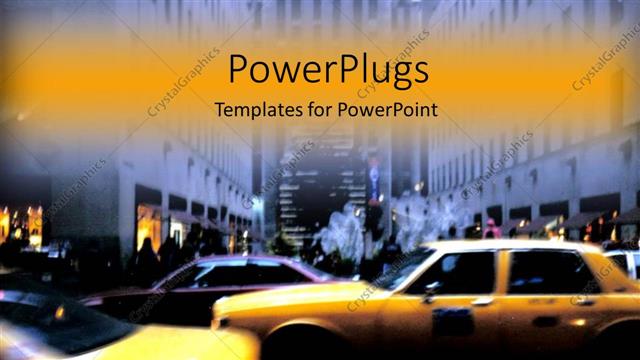  Presentation with taxi - Yellow taxi cabs in busy city