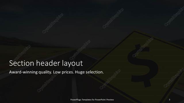 Section Header presentation slide layout