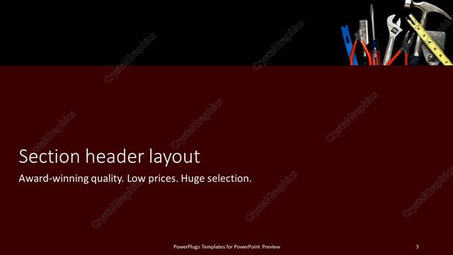 Section Header presentation slide layout