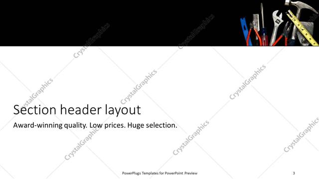 Section Header presentation slide layout