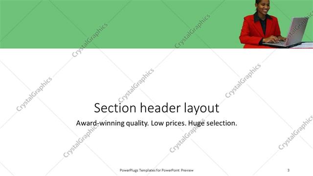 Section Header presentation slide layout