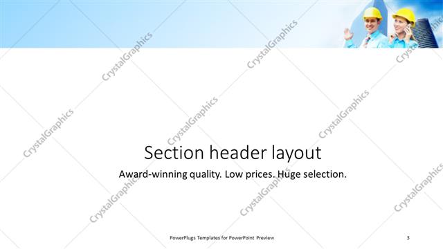 Section Header presentation slide layout