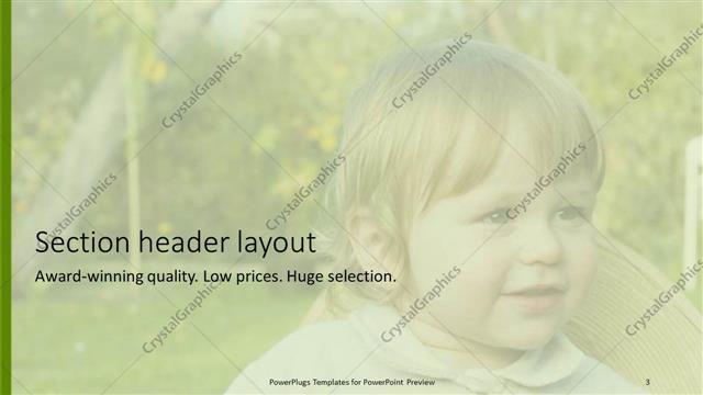 Section Header presentation slide layout