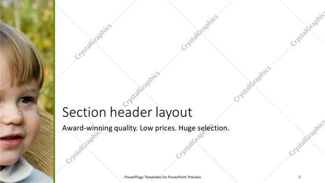 Section Header presentation slide layout