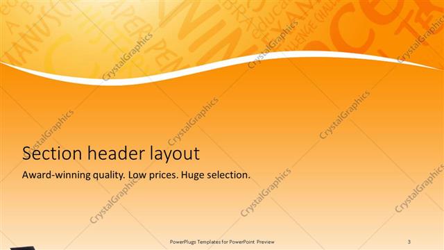 Section Header presentation slide layout