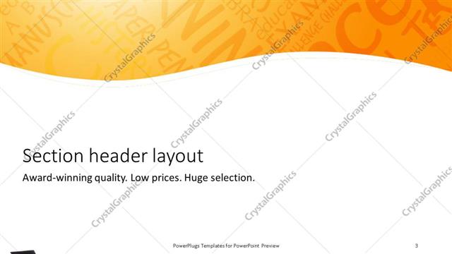 Section Header presentation slide layout