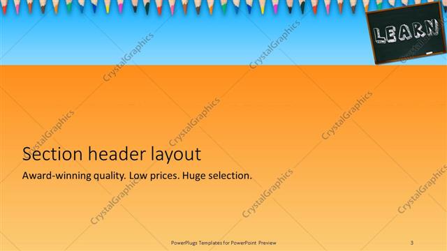 Section Header presentation slide layout