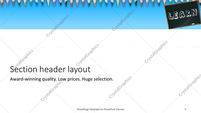 Section Header presentation slide layout