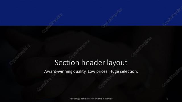 Section Header presentation slide layout