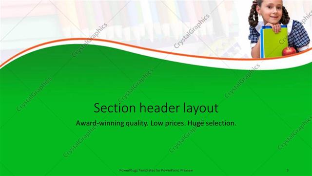Section Header presentation slide layout