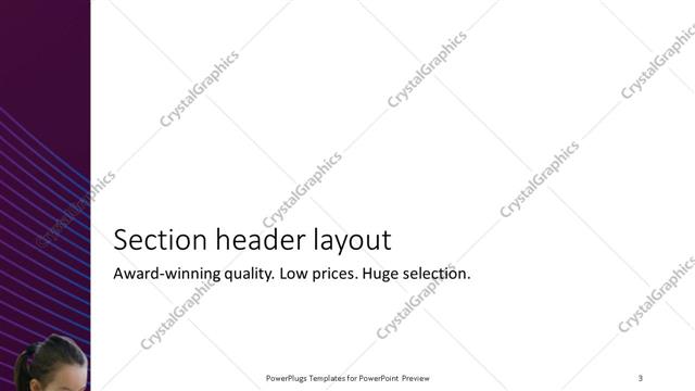 Section Header presentation slide layout