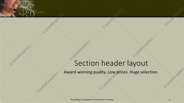 Section Header presentation slide layout