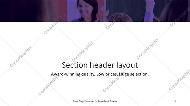 Section Header presentation slide layout