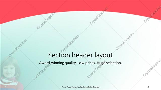 Section Header presentation slide layout