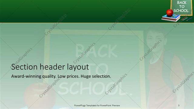 Section Header presentation slide layout