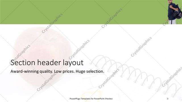 Section Header presentation slide layout