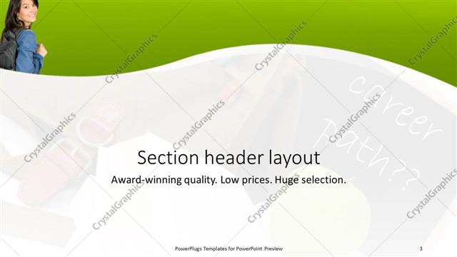 Section Header presentation slide layout
