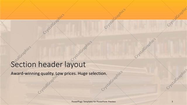 Section Header presentation slide layout
