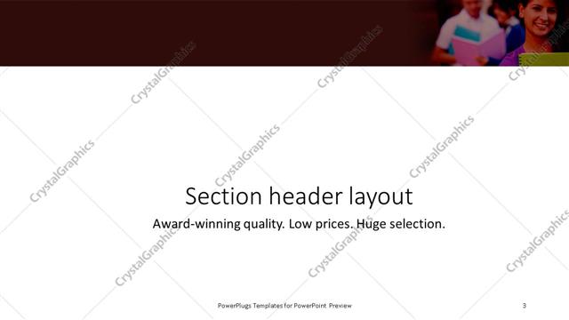 Section Header presentation slide layout