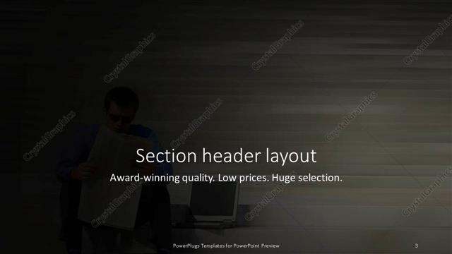 Section Header presentation slide layout