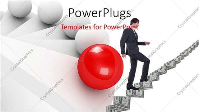  Presentation with upwards - A person going upwards with the help of money