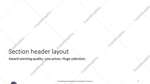 Section Header presentation slide layout