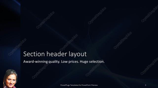 Section Header presentation slide layout