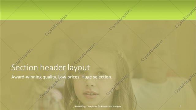 Section Header presentation slide layout