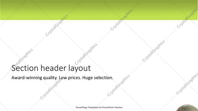 Section Header presentation slide layout