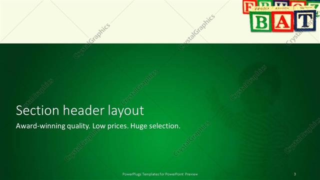 Section Header presentation slide layout