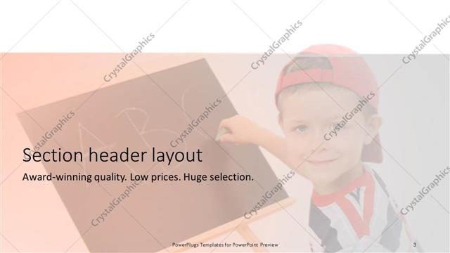 Section Header presentation slide layout