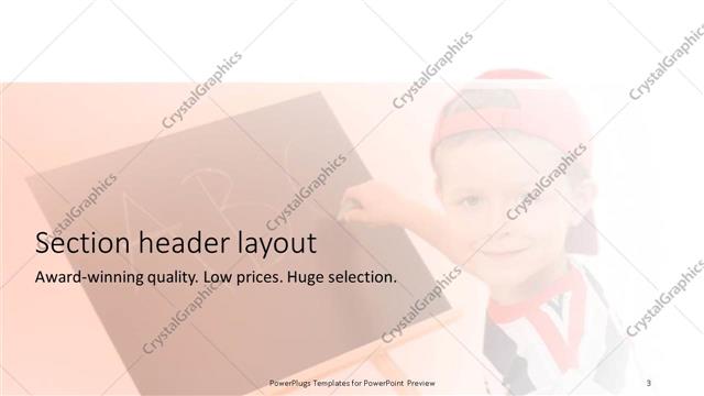 Section Header presentation slide layout