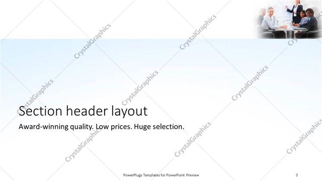 Section Header presentation slide layout