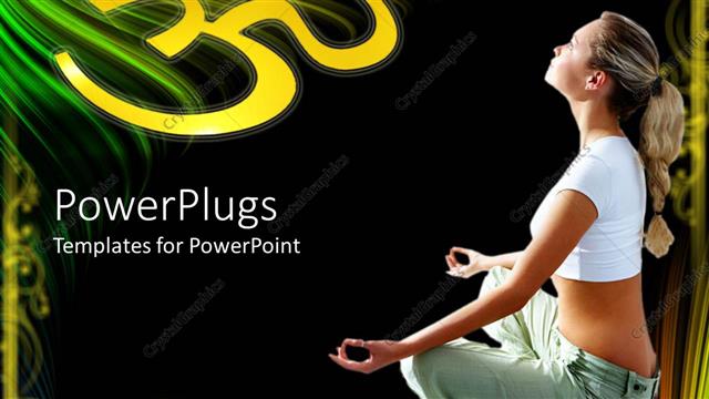  Presentation with lotus - Young woman in lotus position meditating with abstract framing and black background