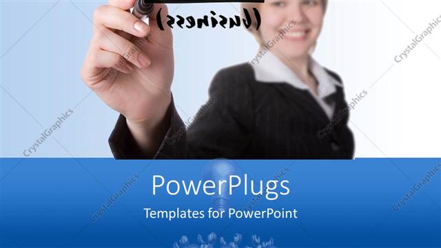  Presentation with black ink - Young woman smiling as she writes formula of success in black ink