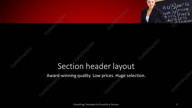 Section Header presentation slide layout