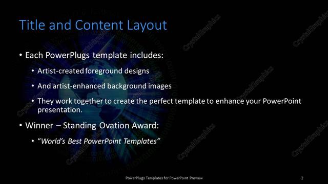Title and Content presentation slide layout