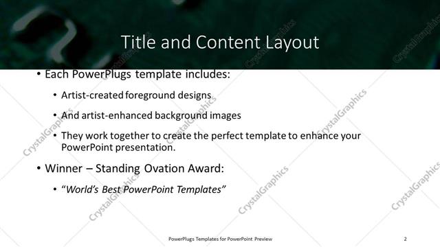 Title and Content presentation slide layout