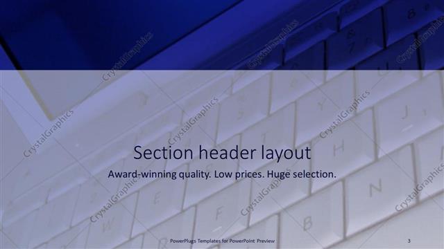 Section Header presentation slide layout