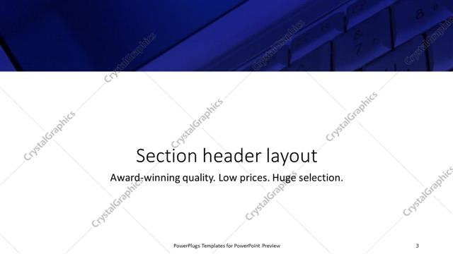 Section Header presentation slide layout