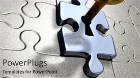 Elegant slide deck enhanced with the gold key unlocking the silver puzzle lock metaphor 