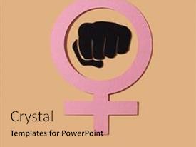 PowerPoint Template: women empowerment power-symbol-a-raised (ipmuoniooi)