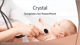  Presentation with heart beat - Slide set featuring baby's chest checking heart background and a white colored foreground