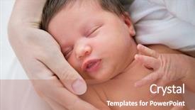  Presentation with mothers - Cool new slides with newborn baby in careful mother backdrop and a coral colored foreground